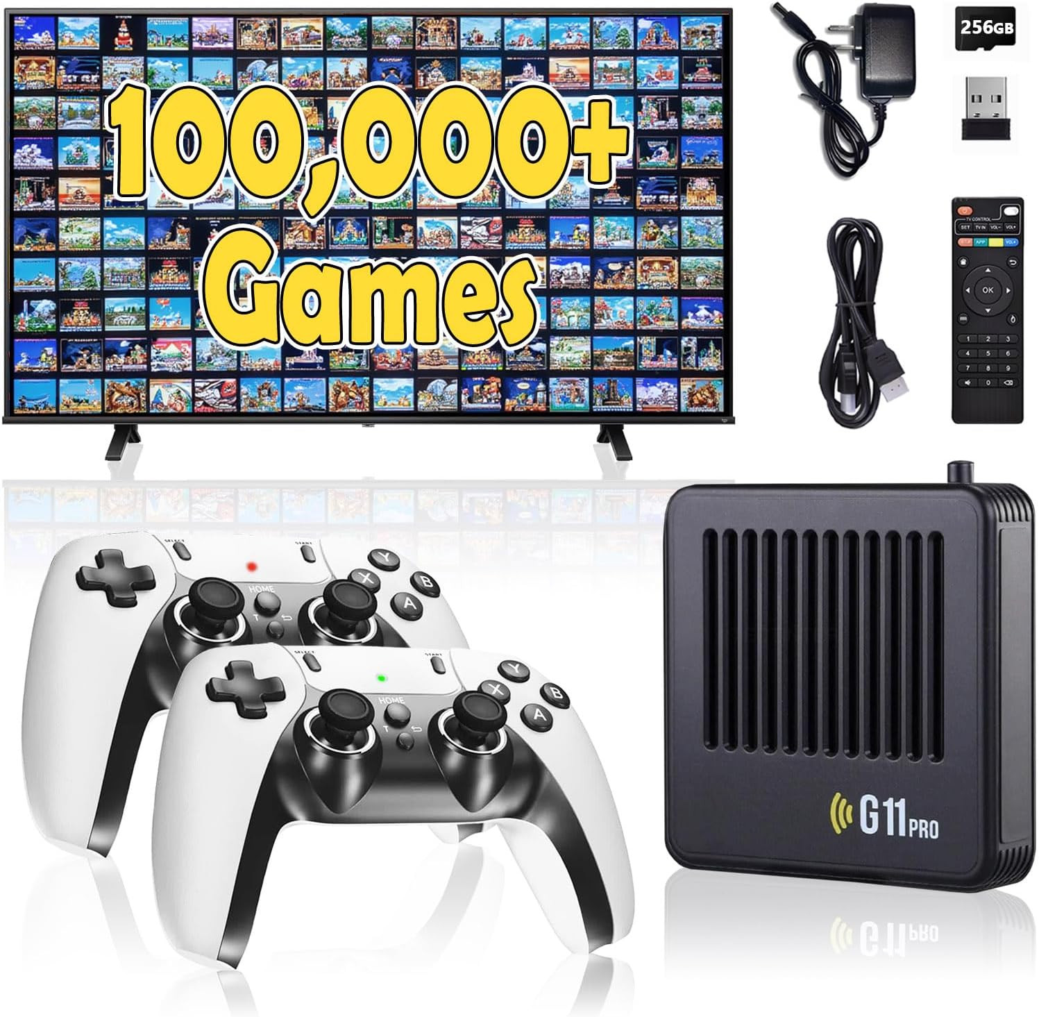 All8Bit G11 Pro Game Box, Classic Video Games with HDMI, Built-In 60 Emulators,