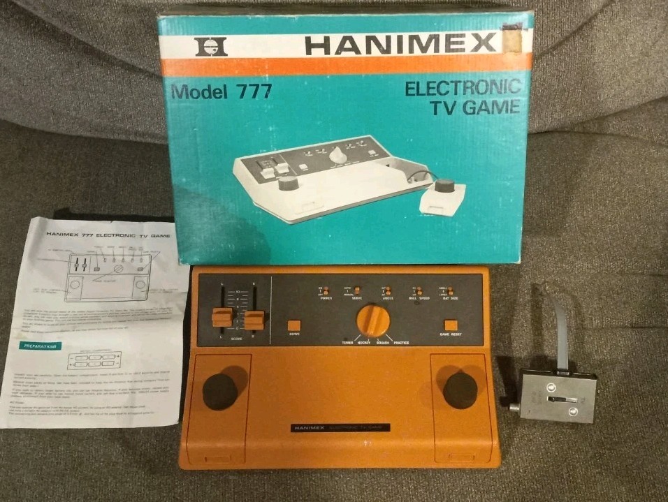 1977 VINTAGE Hanimex 777 Video Game Console with box Tennis Hockey Squash READ