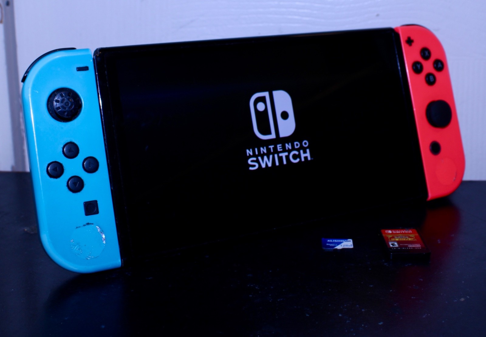 Nintendo Switch OLED Model 64GB – red Blue Handheld Console -W/ Extras