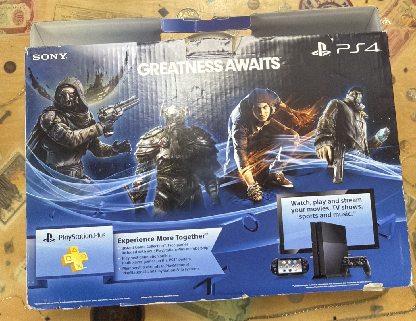 Sony Playstation 4 Black Console 500GB CUH-1001A w/ 3 Controllers & Power Cord