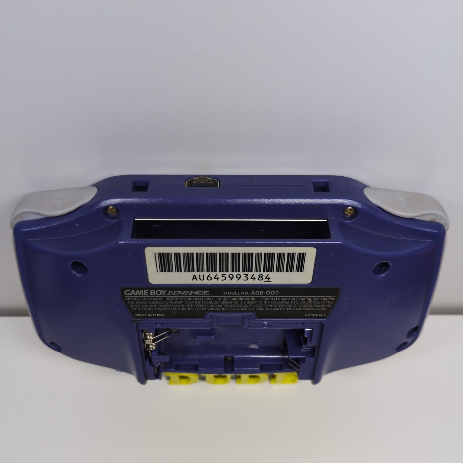 2000 Nintendo Game Boy Advance Handheld System Indigo AGB-001 No Battery Door