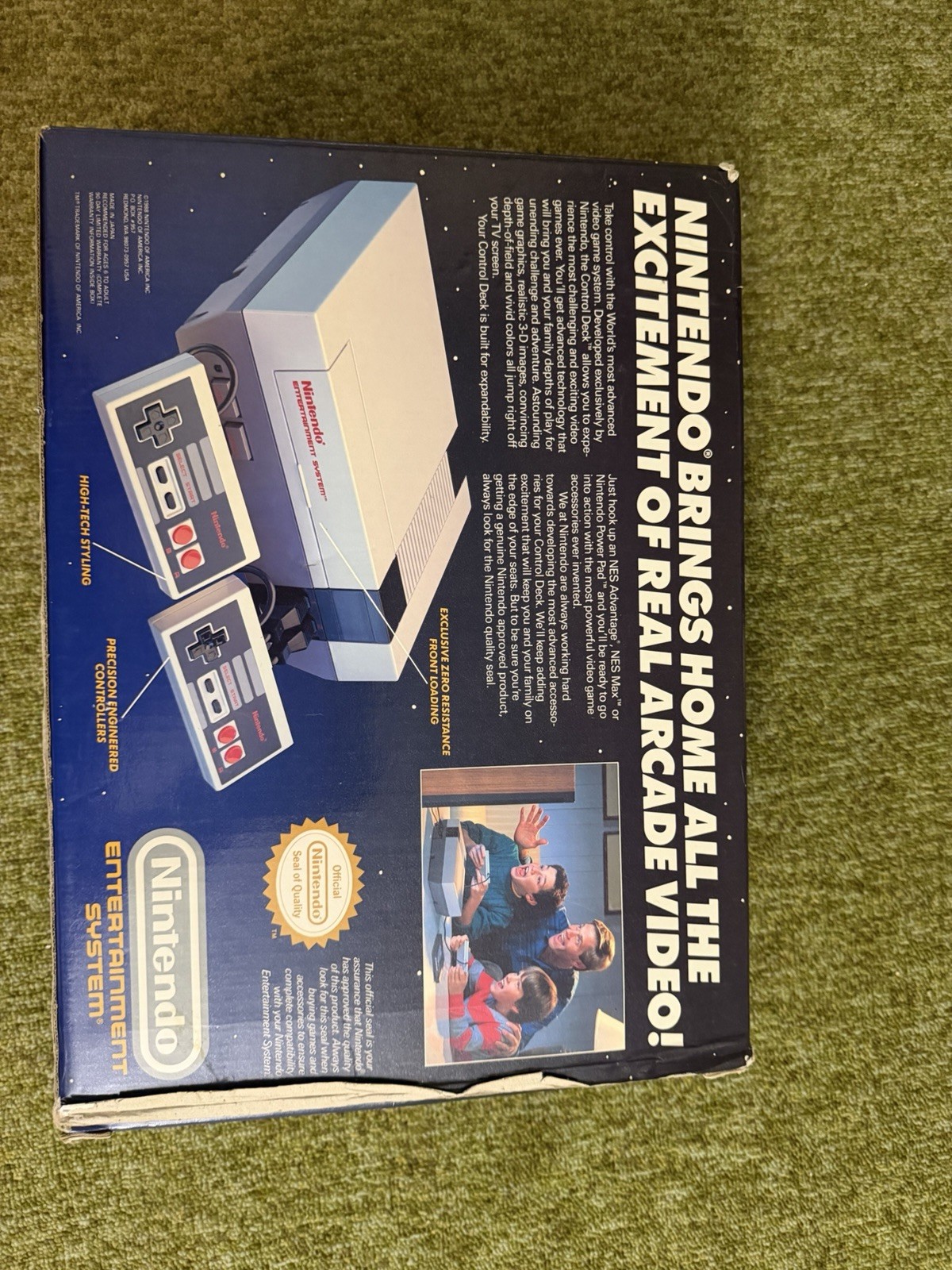 Nintendo NES Control Deck Console NES-001 w/ Original Box, NTSC one controller