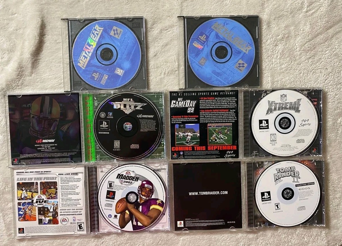 PSOne SCPH-101 (Replaced Motherboard) W 2 Controllers 5 Games – Tested/Works!