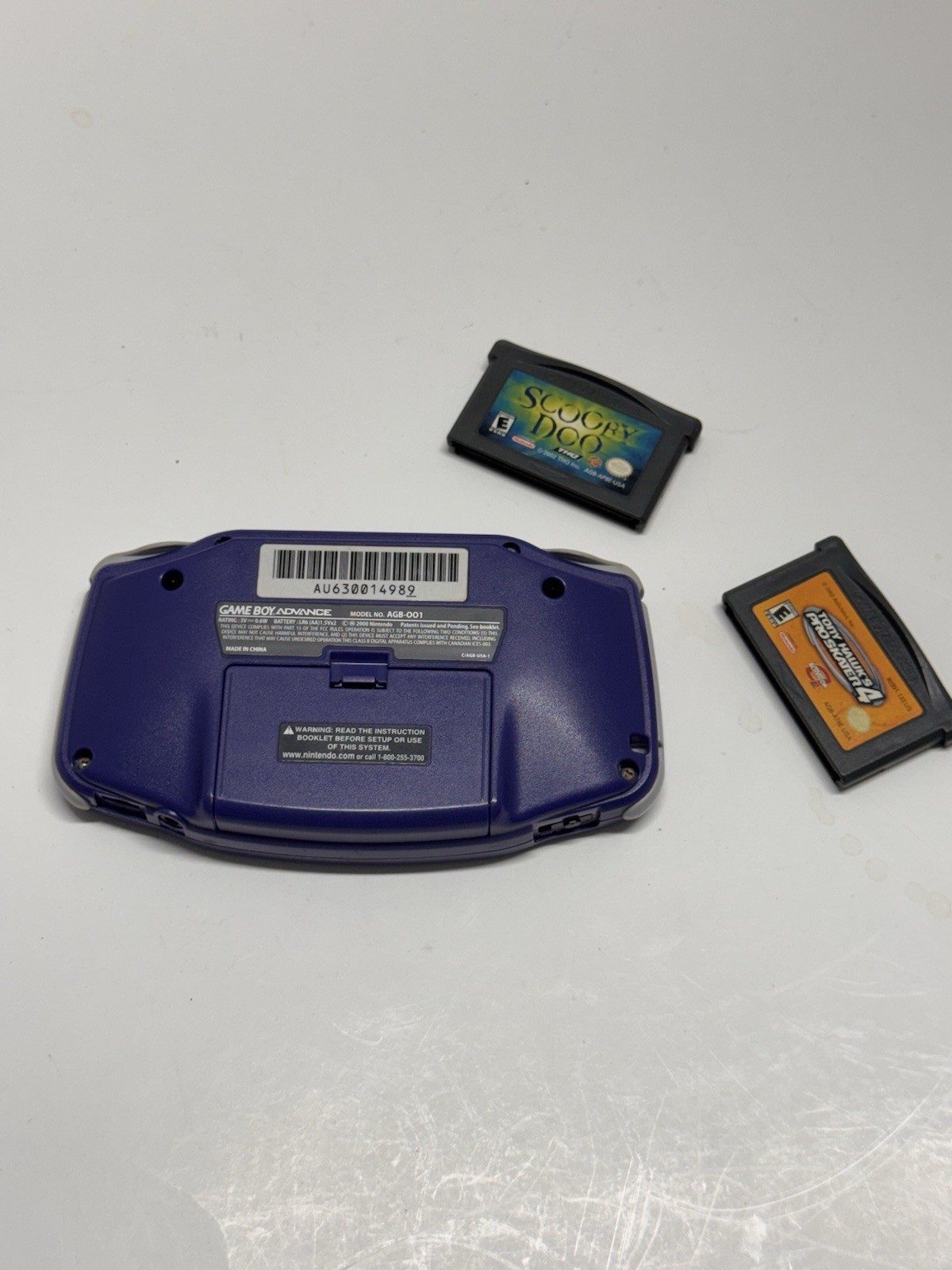 Game Boy Advance Indigo – AGB-001 Nintendo Console – Tested/Working 2 Games