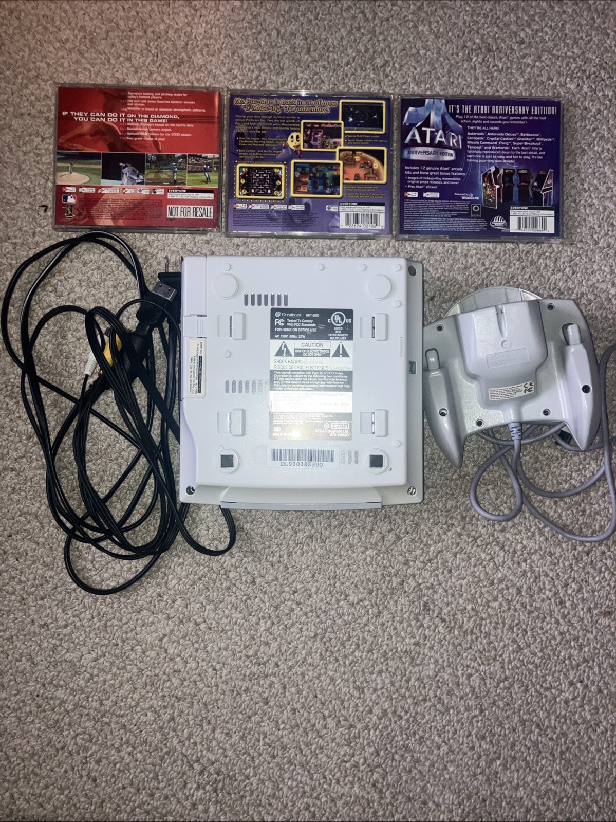 Sega Dreamcast WHITE Bundle, Console, 1 Controller And 3 Games TESTED + WORKING
