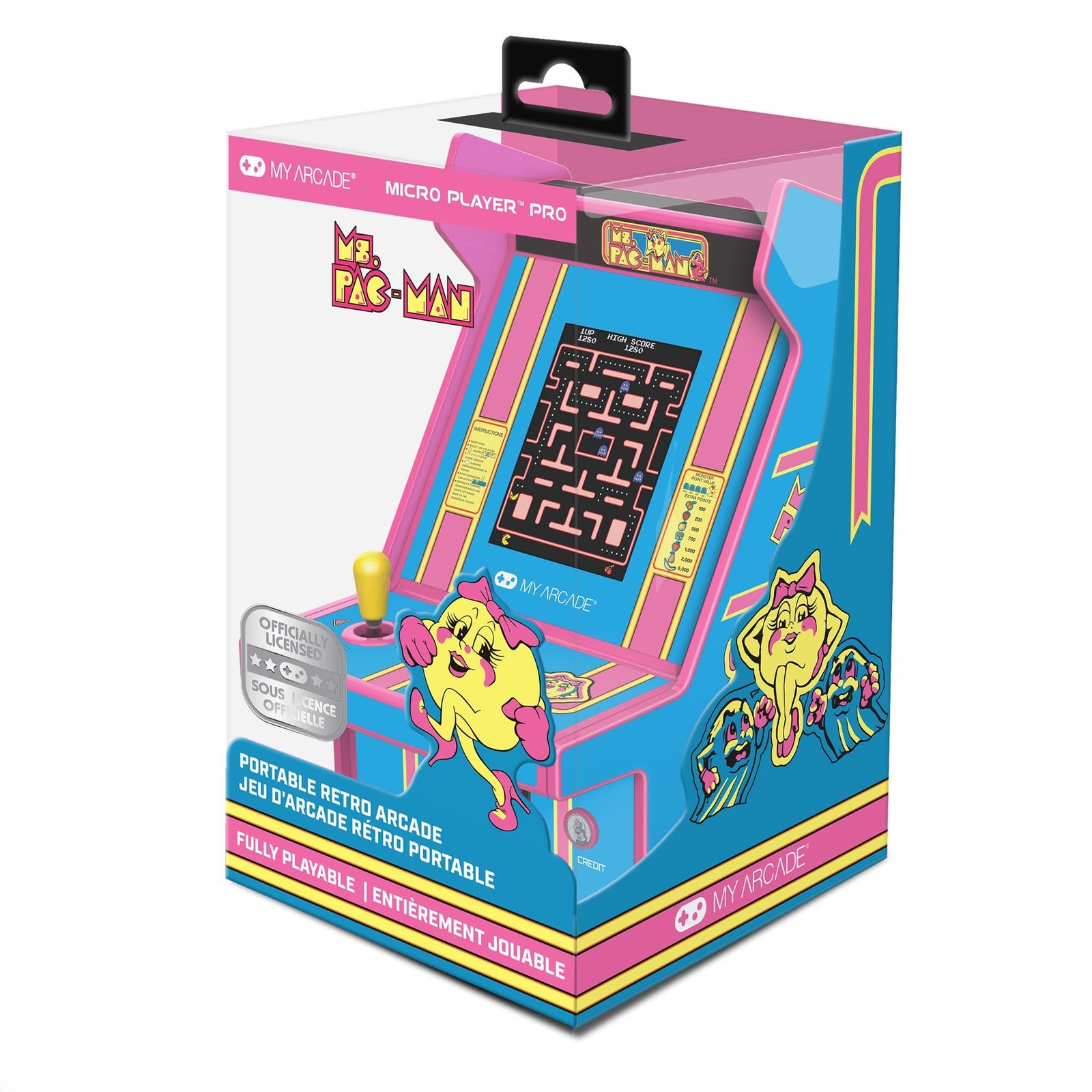 Ms. Pac-Man Micro Player Pro: Classic Arcades, 2.75 Inch Screen, Retro Gaming…
