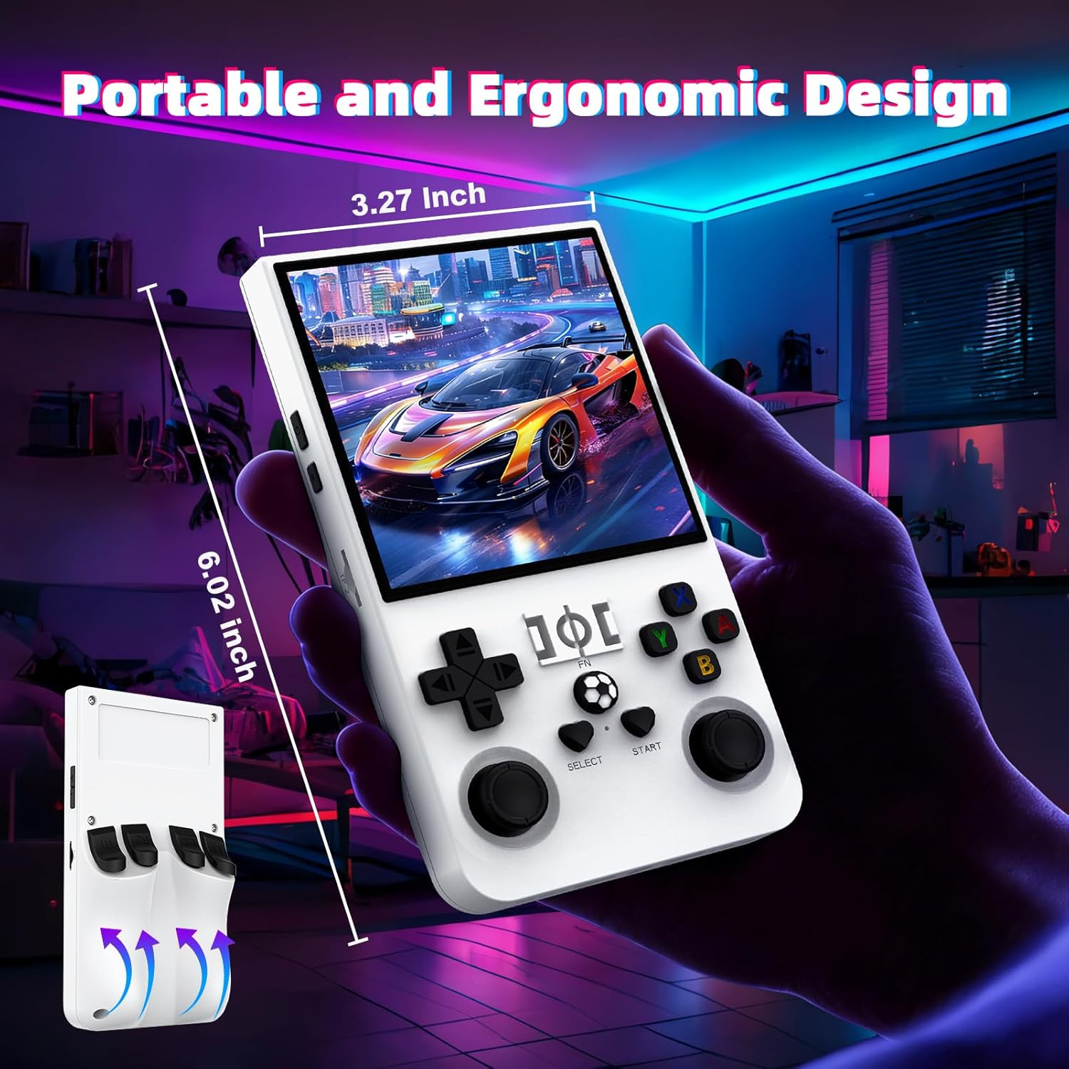 R36MAX Retro Handheld Game Console, Retro Gaming Console with 64G Built-In 18000