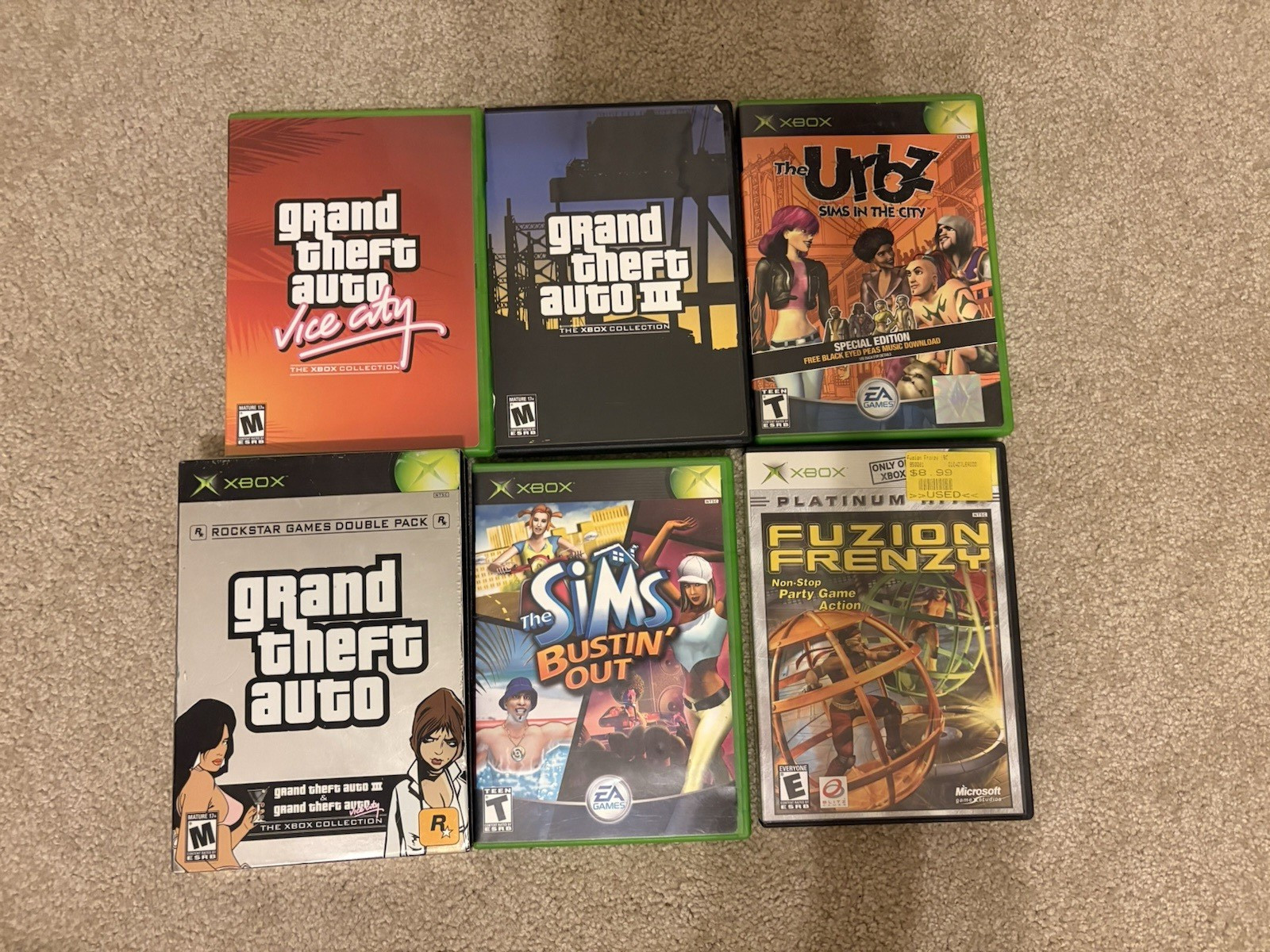 Original Xbox Console Bundle W/ OEM Controllers + 5 Games – READ DESCRIPTION