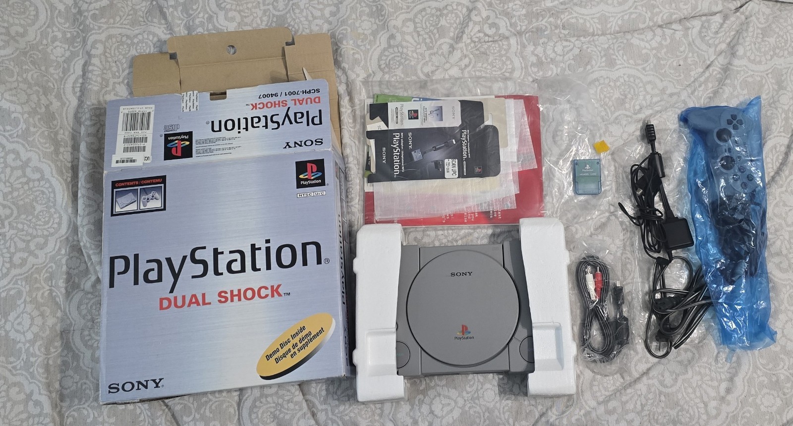 Playstation 1 PS1 PSX Console Complete Plus Protector And Extras