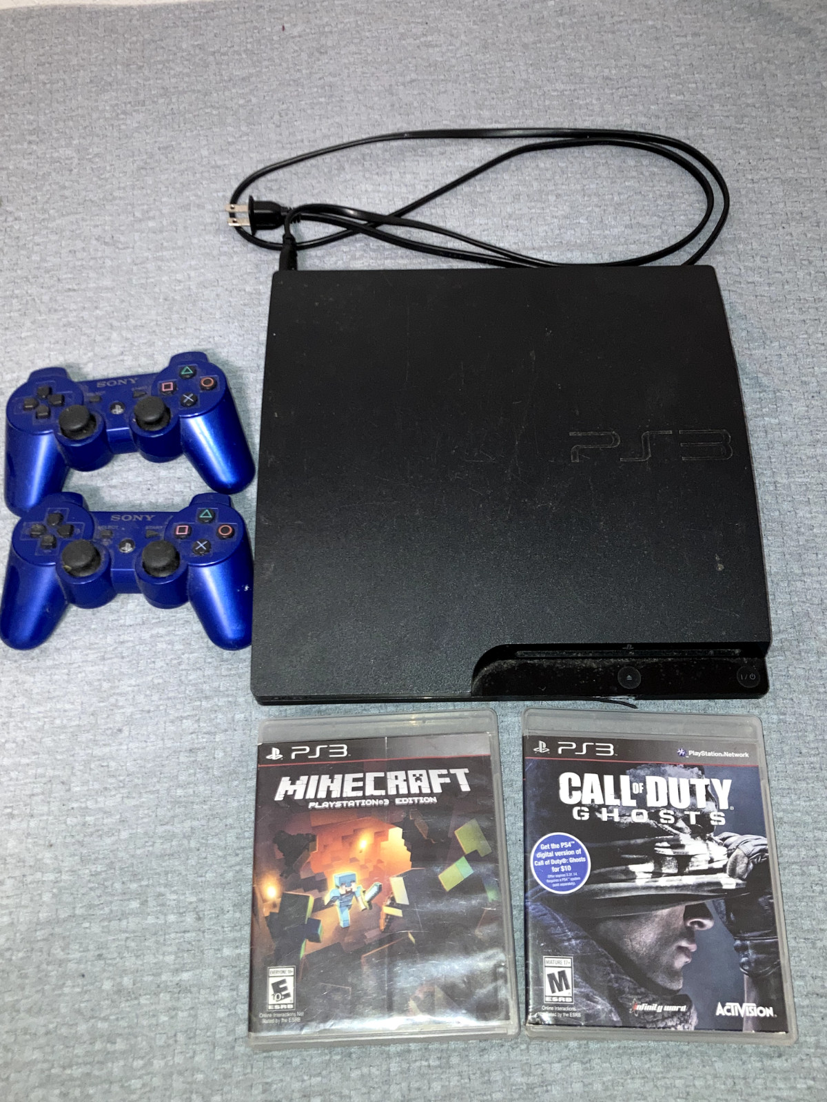 Sony PlayStation 3 – Slim 250GB Console – Charcoal Black-3 Extra controller