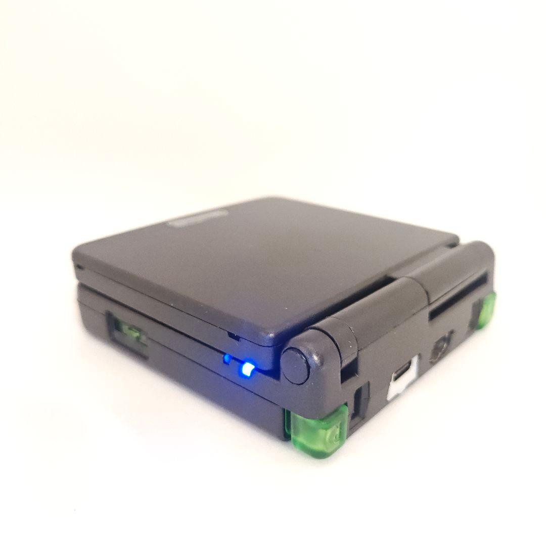 Black Green Game Boy Advance SP IPS LCD, Full Custom