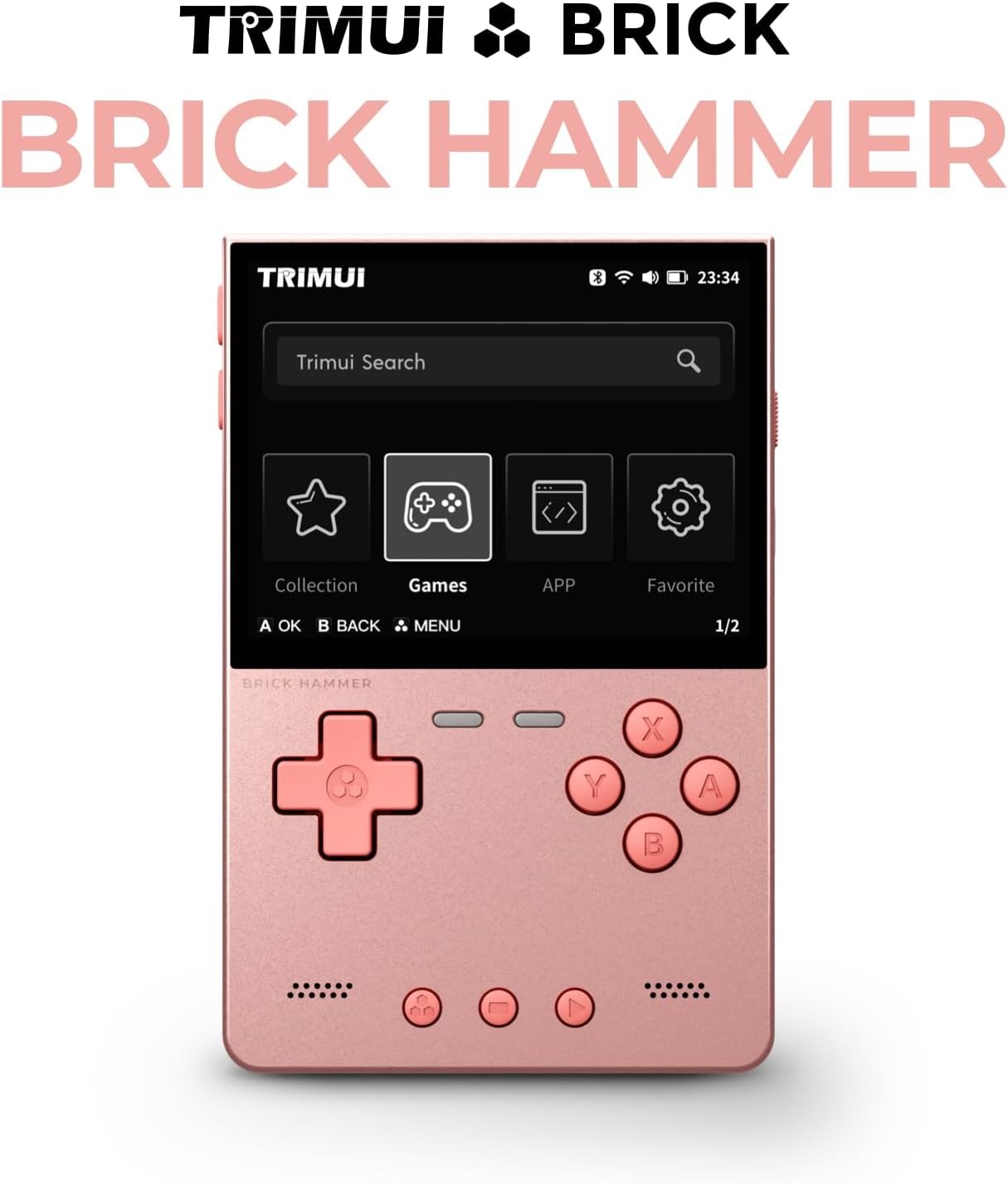 Trimui Brick Hammer Metal Body Handheld Pink 3000mAh