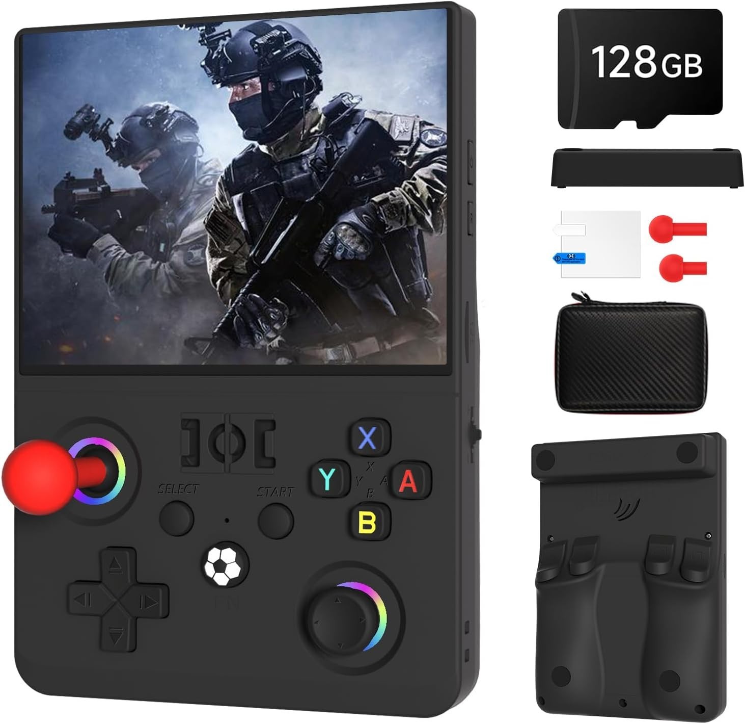Newest R36MAX Ⅱ 4.5 Inch Retro Handheld Game Console,1024×768 IPS HD Screen,128G