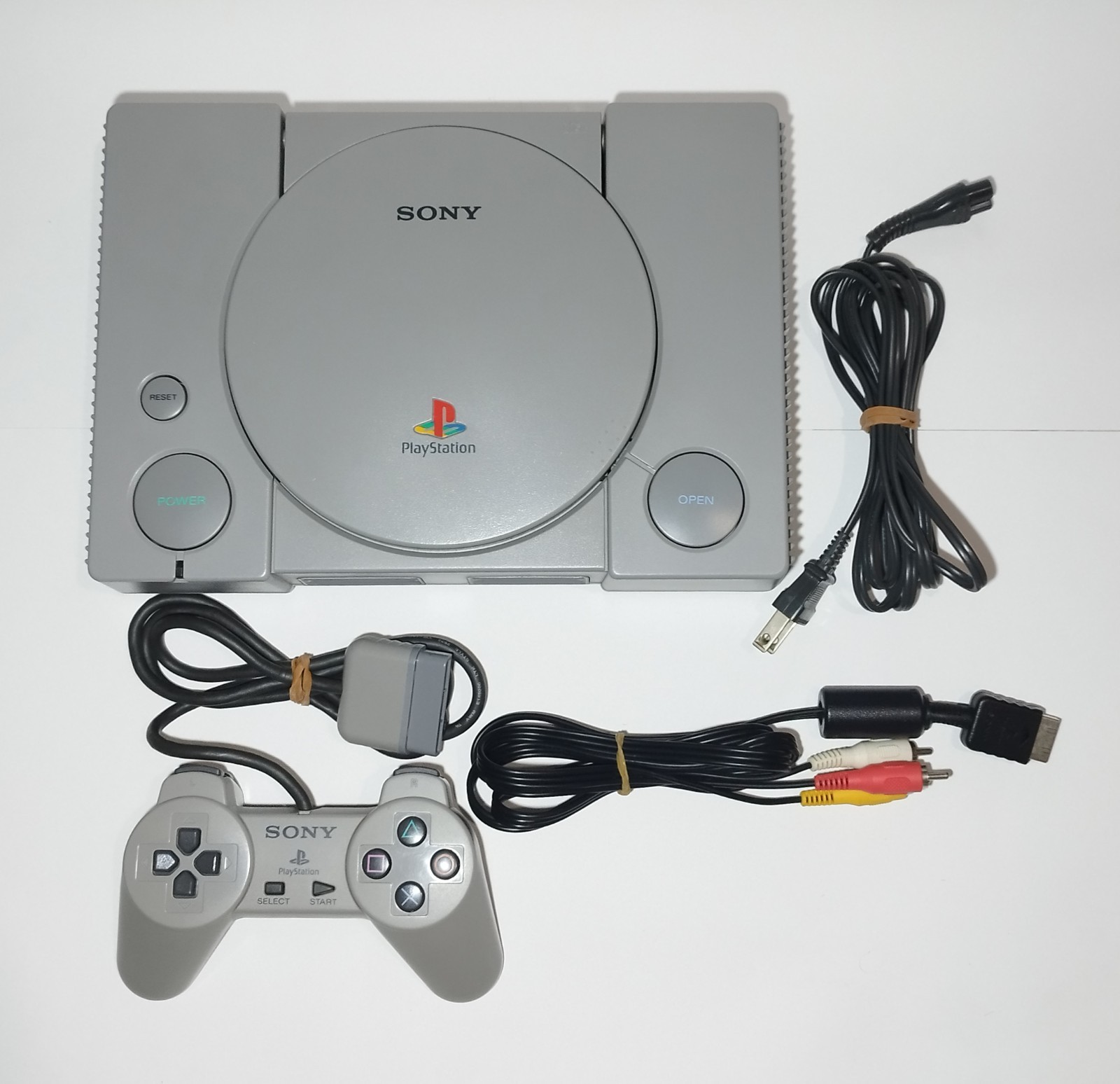 PS1 Sony PlayStation 1 Grey Console JP (NTSC-J) SCPH-7000 Controller+Cables