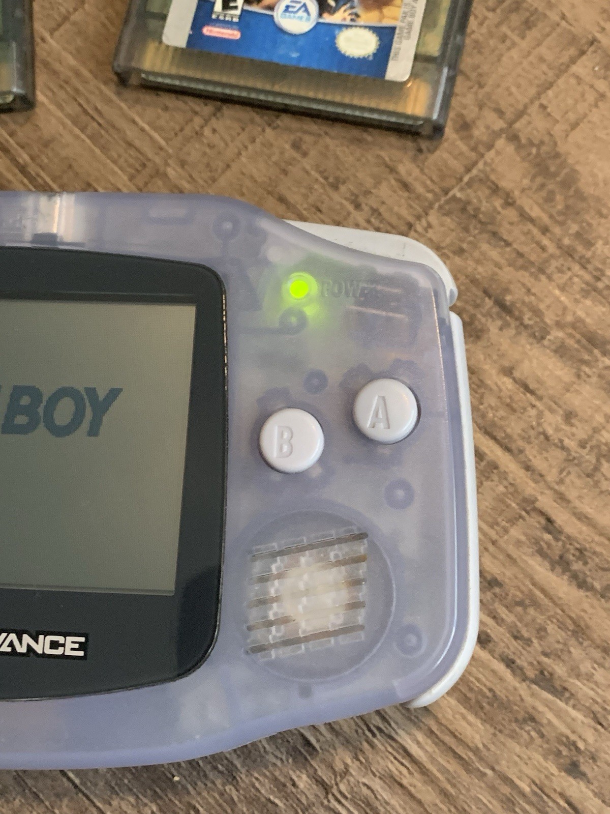 NICE Nintendo Game Boy Advance Clear Glacier AGB-001 Console + Games & Batteries