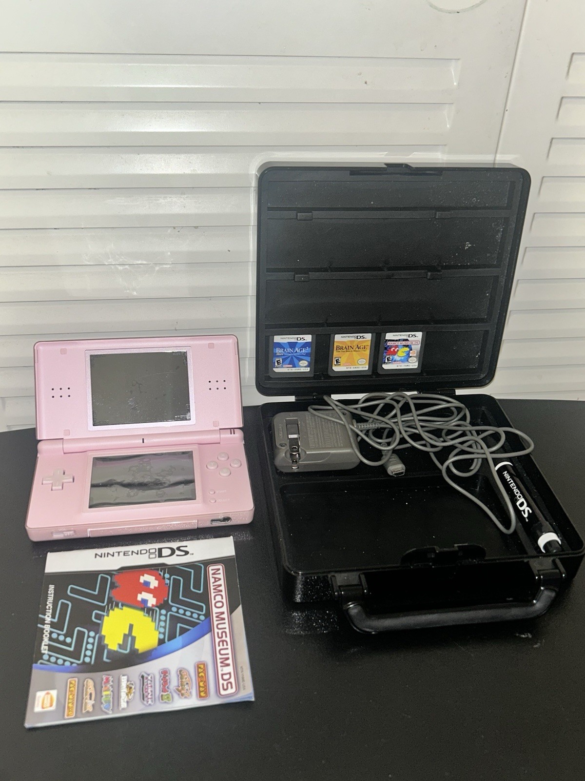 Nintendo DS Lite Pink 3 Games And Carrying Case.