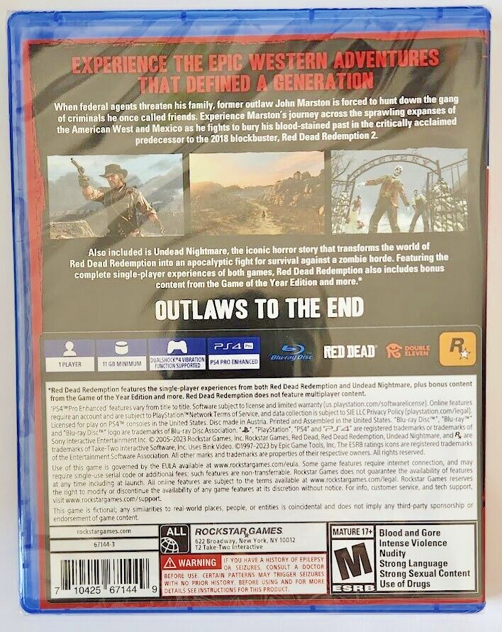 Red Dead Redemption PS4 Brand New Game Special [2023 Action/Adventure]
