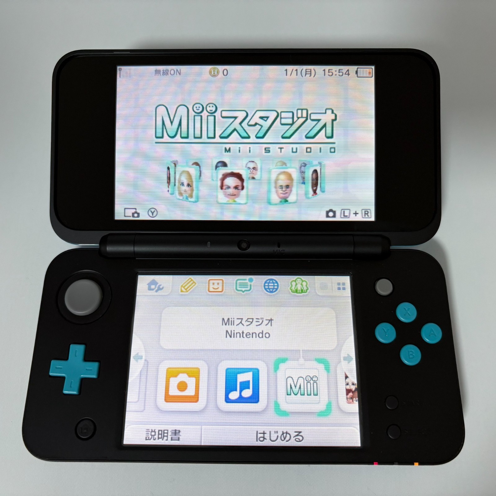 new Nintendo 2DS XL LL Black & Turquoise Blue NTSC-J Japan Console [Near Mint]