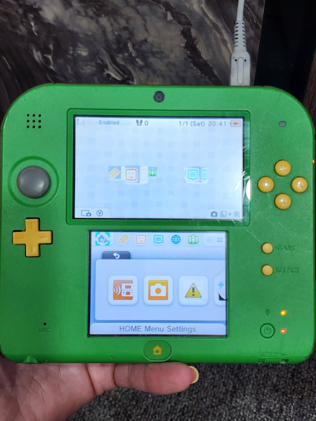 Nintendo 2DS Legend of Zelda Ocarina Time Green Console FTR-001 Missing stylus
