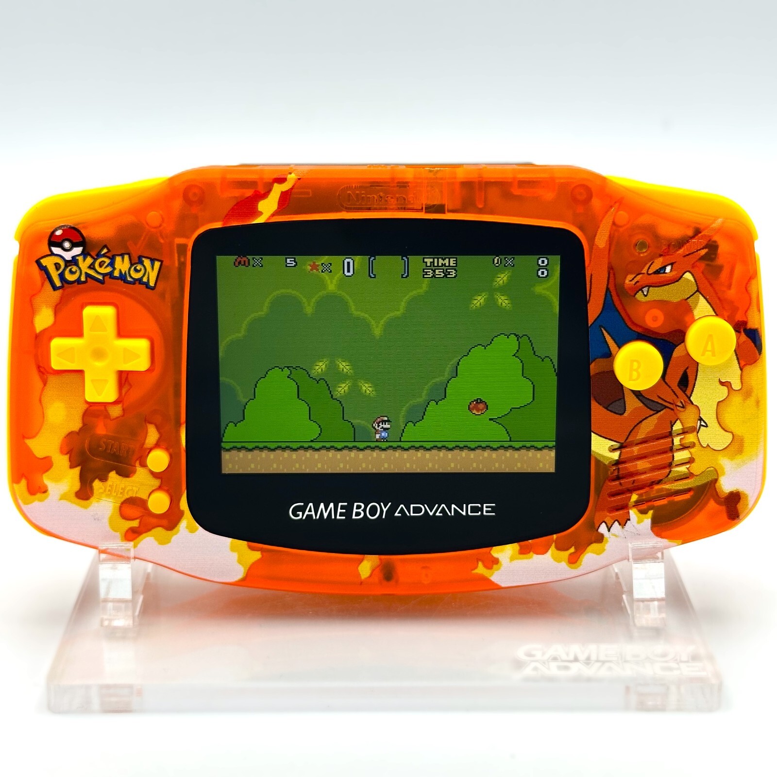 Game Boy Advance GBA Custom IPS Backlit Screen UV Print Shell Charizard Pokemon