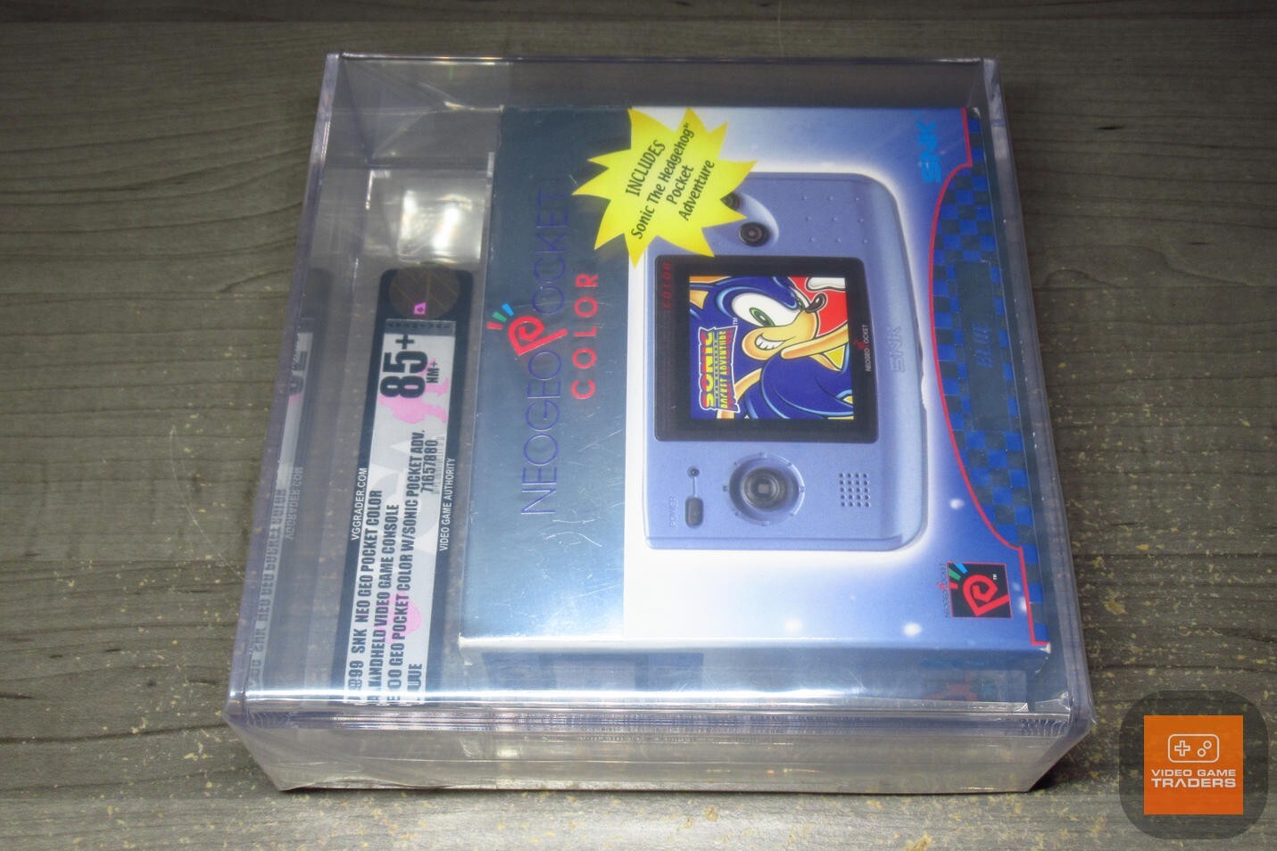 VGA GOLD 85+ – Neo Geo Pocket Color BLUE SONIC BUNDLE Game Console 1999 NEW!