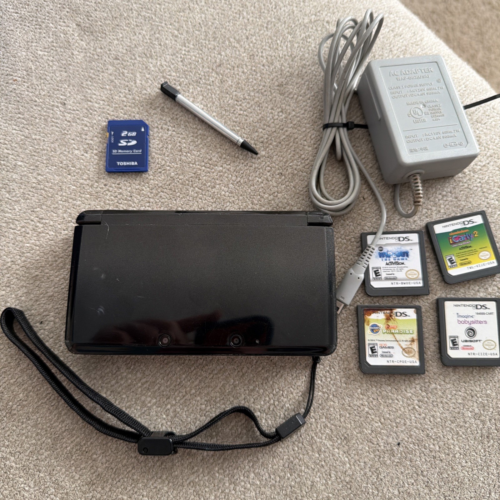 Nintendo 3DS Black Console Bundle – Tested Works READ