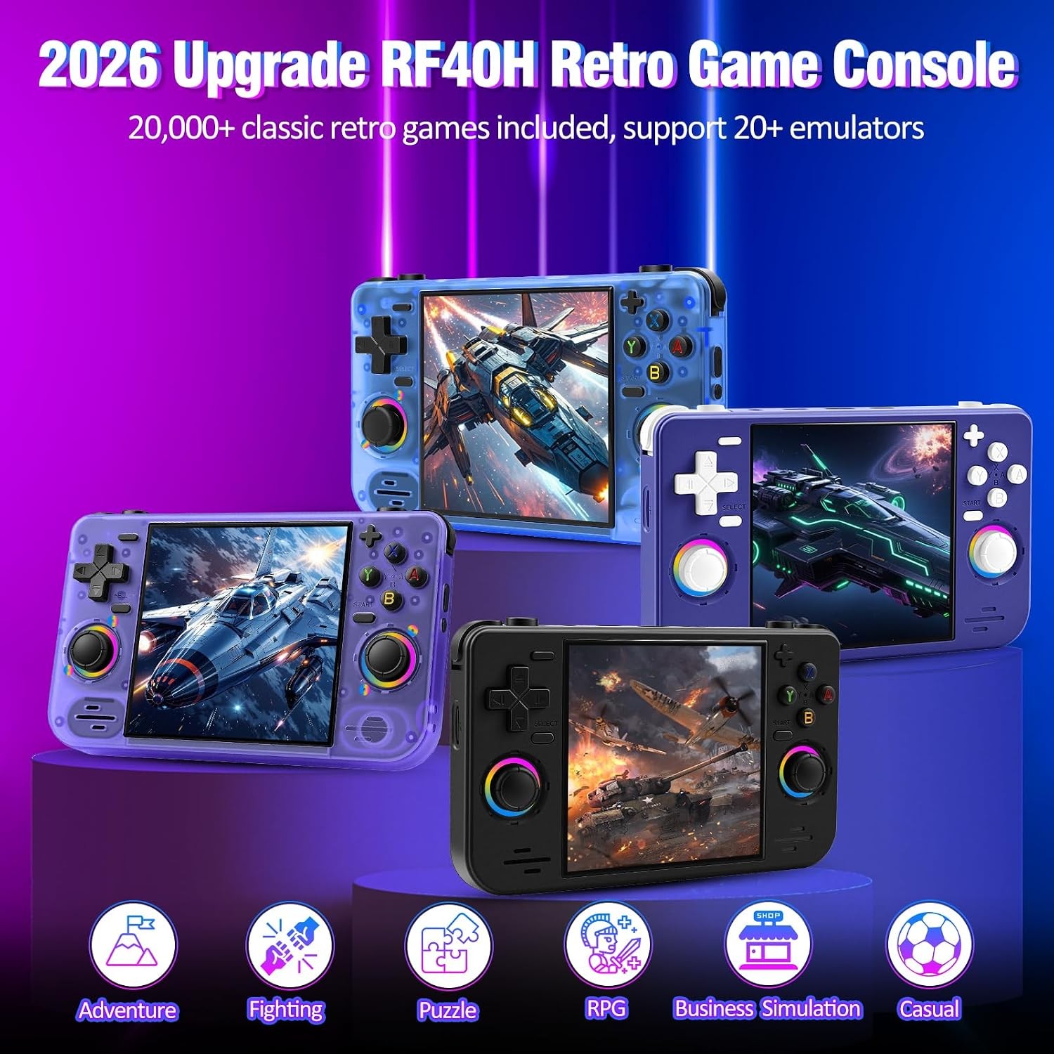 RF40H Handheld Game Console 4.0in 20000+ Games Linux