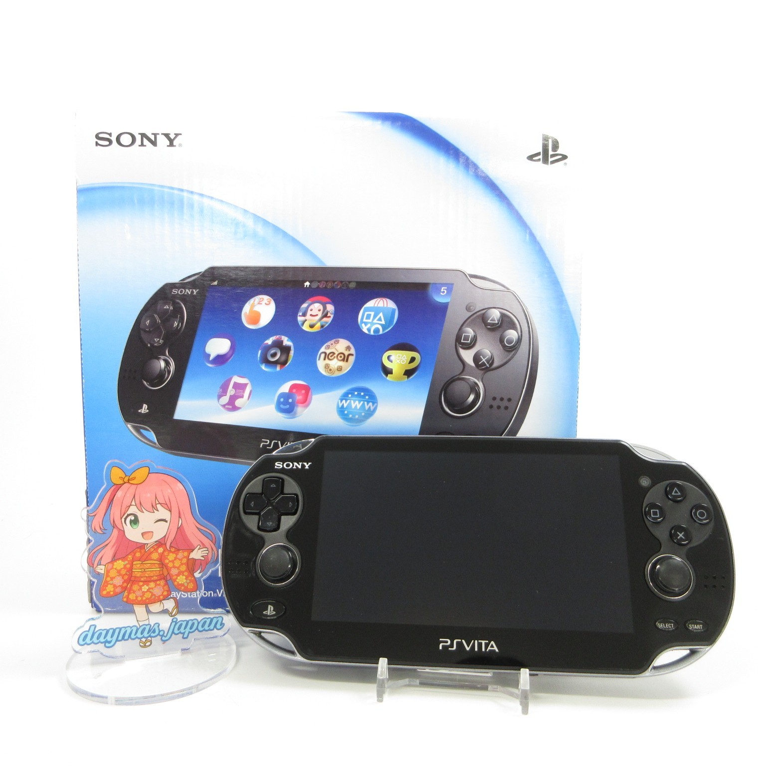 【Excellent】Sony PS Vita PCH-1100 Crystal Black 3G/Wi-Fi Model Console #DEN/08/06