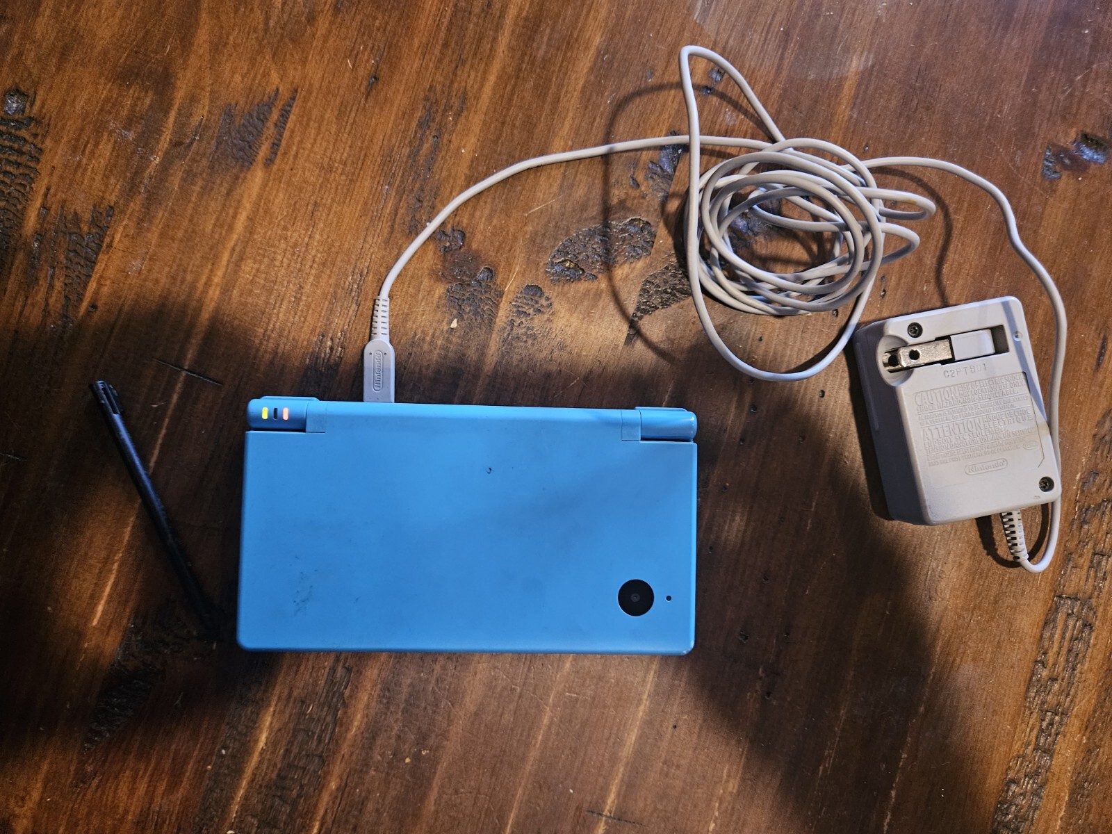 Nintendo DS Turquoise Blue System Tested Working With Charger & S Stylus