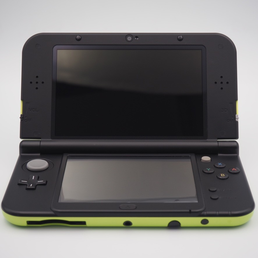 [EXC] New Nintendo 3DS XL LL lime Black Console Stylus Tested Japanese ver