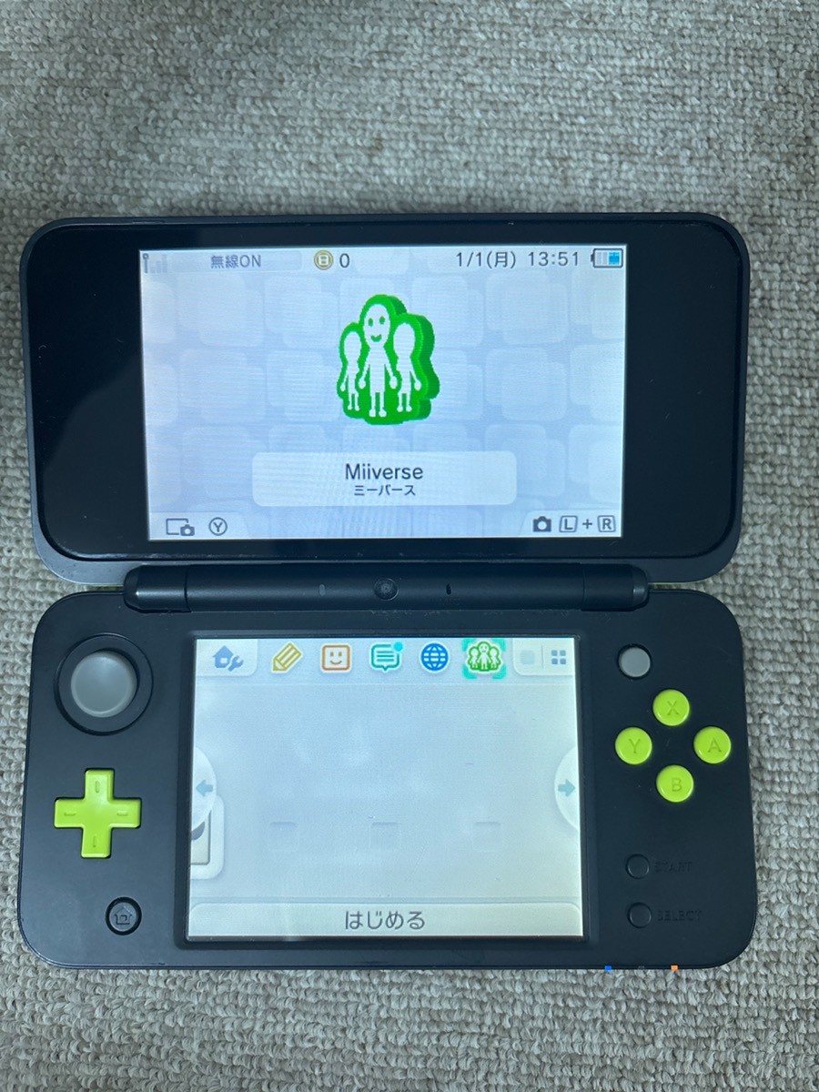 New Nintendo 2DS XL LL Black Lime Console Japanese B882