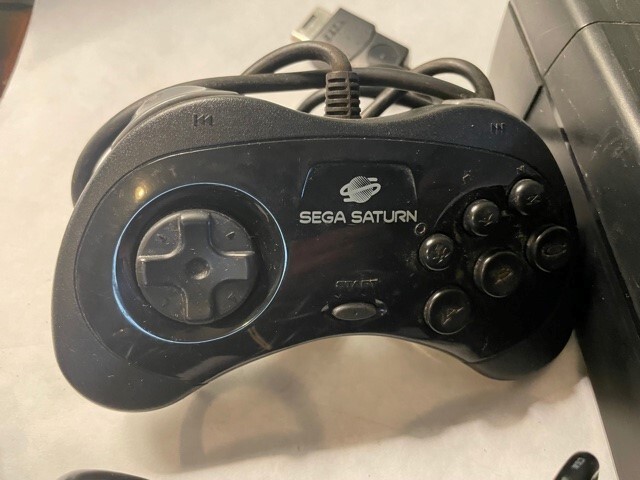 SEGA Saturn Black CONSOLE 2 CONTROLS POWER CORD, RF UNIT (AV) AUTHENTIC OEM