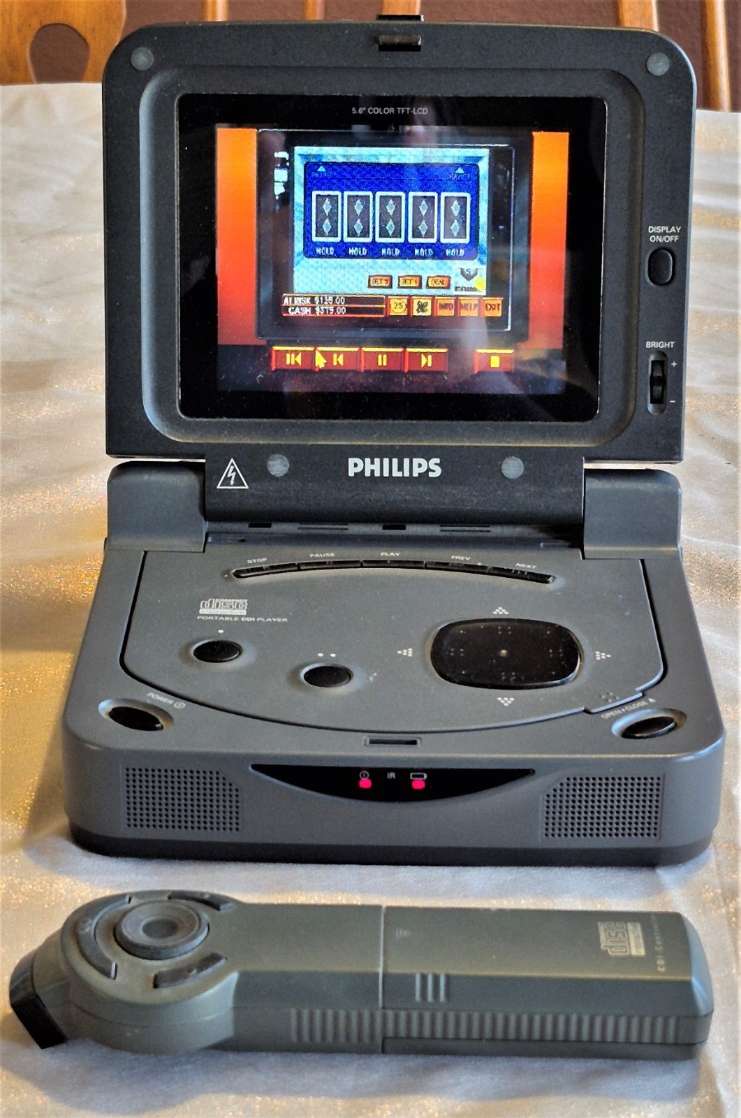 Philips 370 CDi Player Retro Console Nice Handheld Tested w/ Game Included VIDEO