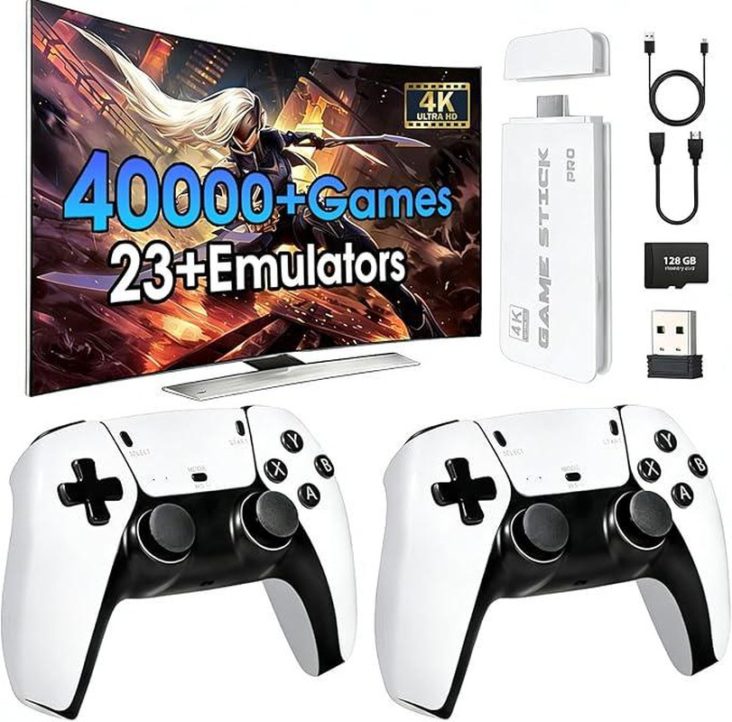 Mass Games Retro Game Console with 40000+ Built-In Games 19 Emulators 2 Wireless