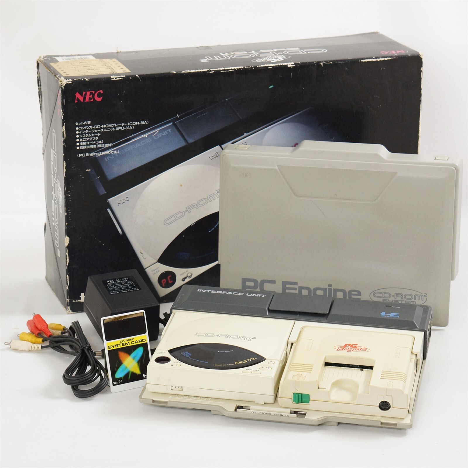PC Engine CD ROM System Console Interface Unit IFU-30A Boxed -NTSC-J- 0X008526F