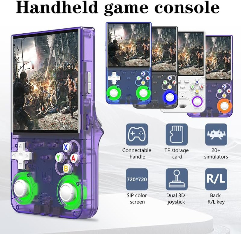 R36 Ultra Retro Handheld Game Console, with 64G Built-In 20000+ Games, 3000Mah R