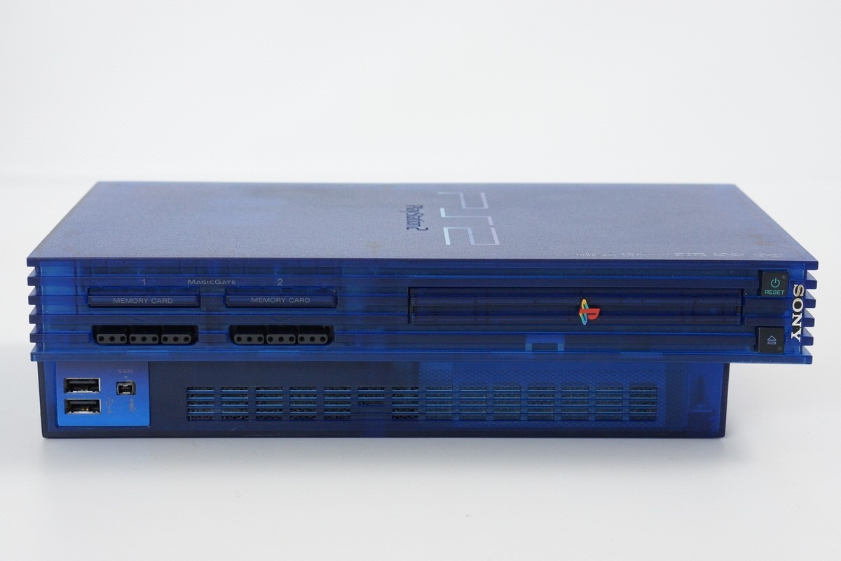 PS2 OCEAN BLUE Console System Made in Japan SCPH-37000 L NTSC-J Playstation 2 12