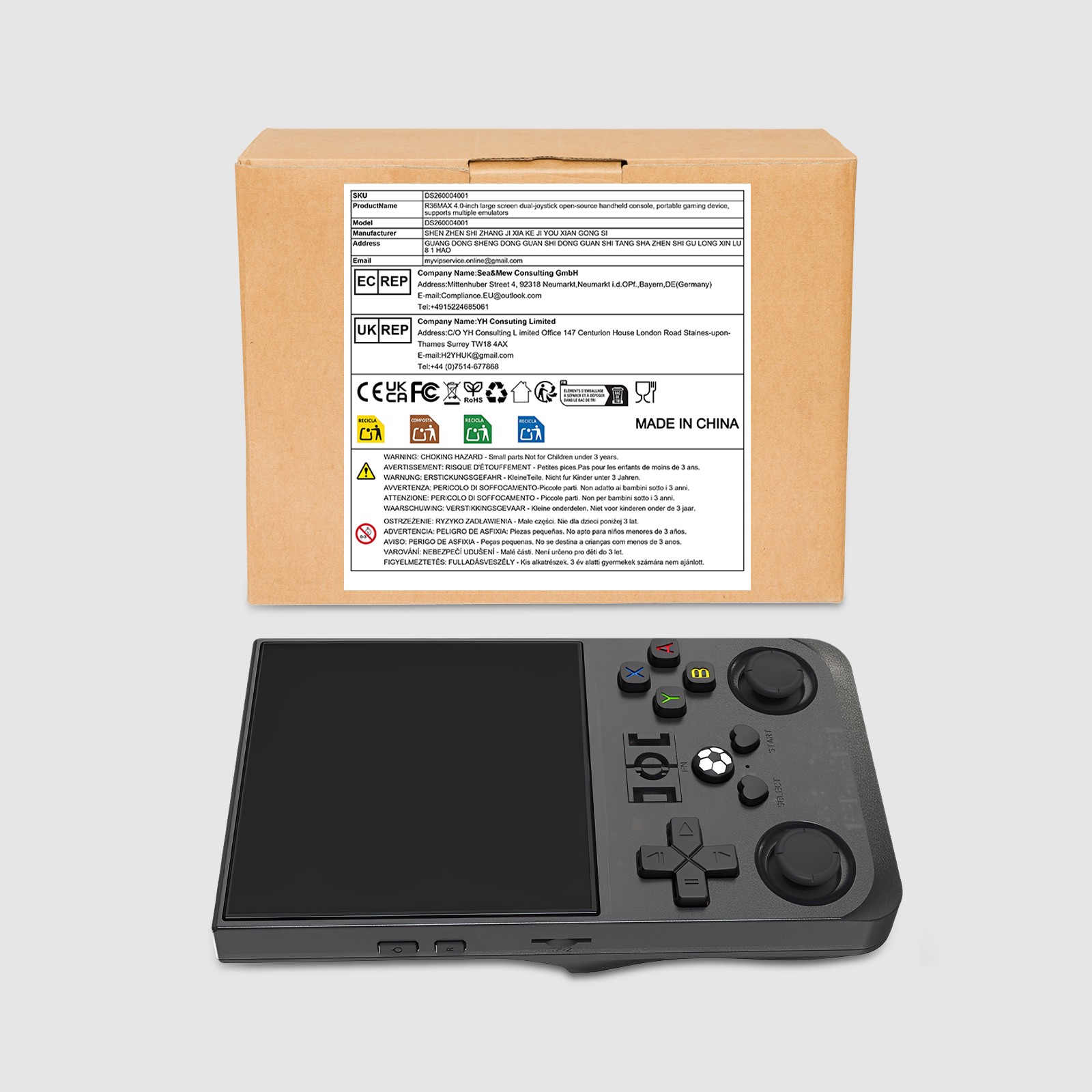 Handheld Game Console 4.0″ Large Screen Handheld Game Console 128G Handheld Game