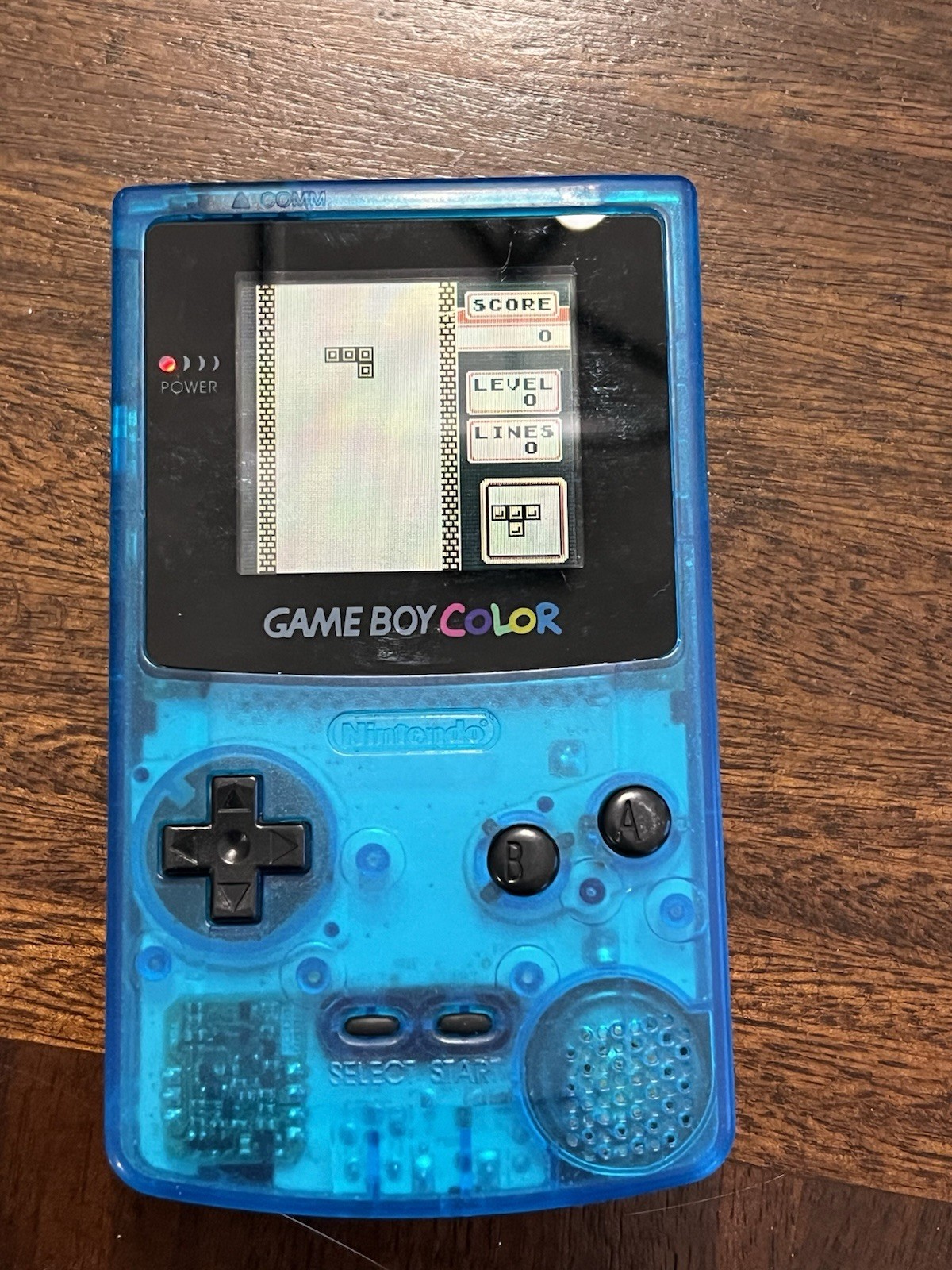 Transparent Blue Gameboy Color w/ Tetris