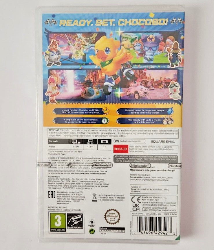 Chocobo GP Switch Brand New Game Special (EU 2022 Action Racing)