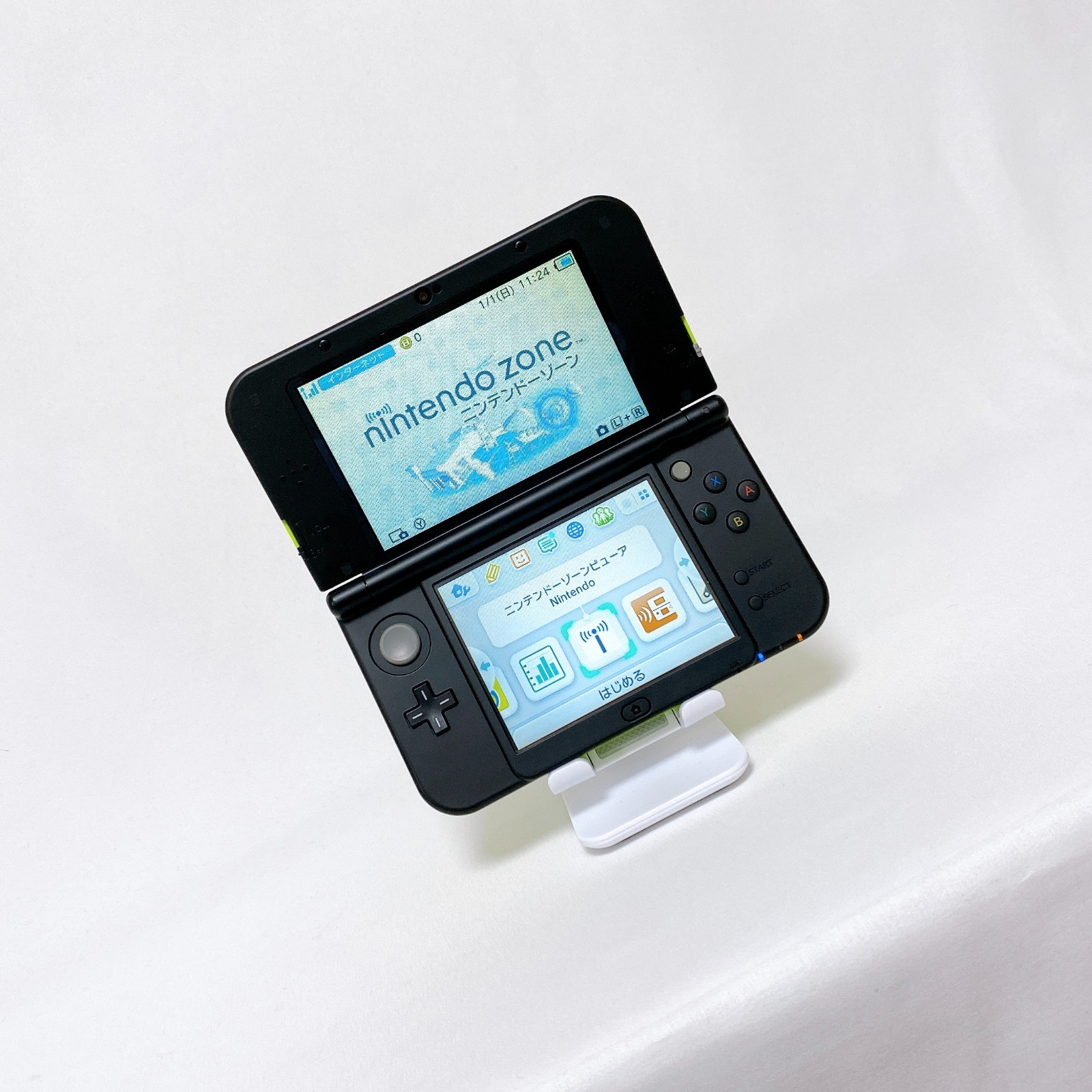 【Dual IPS】New Nintendo 3DS XL LL Lime Black Console Japan Tested Working Rank S