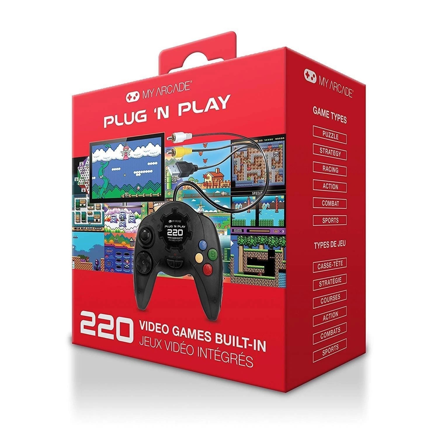 My Arcade Plug N Play TV Game Console: 220 Retro Style Games –