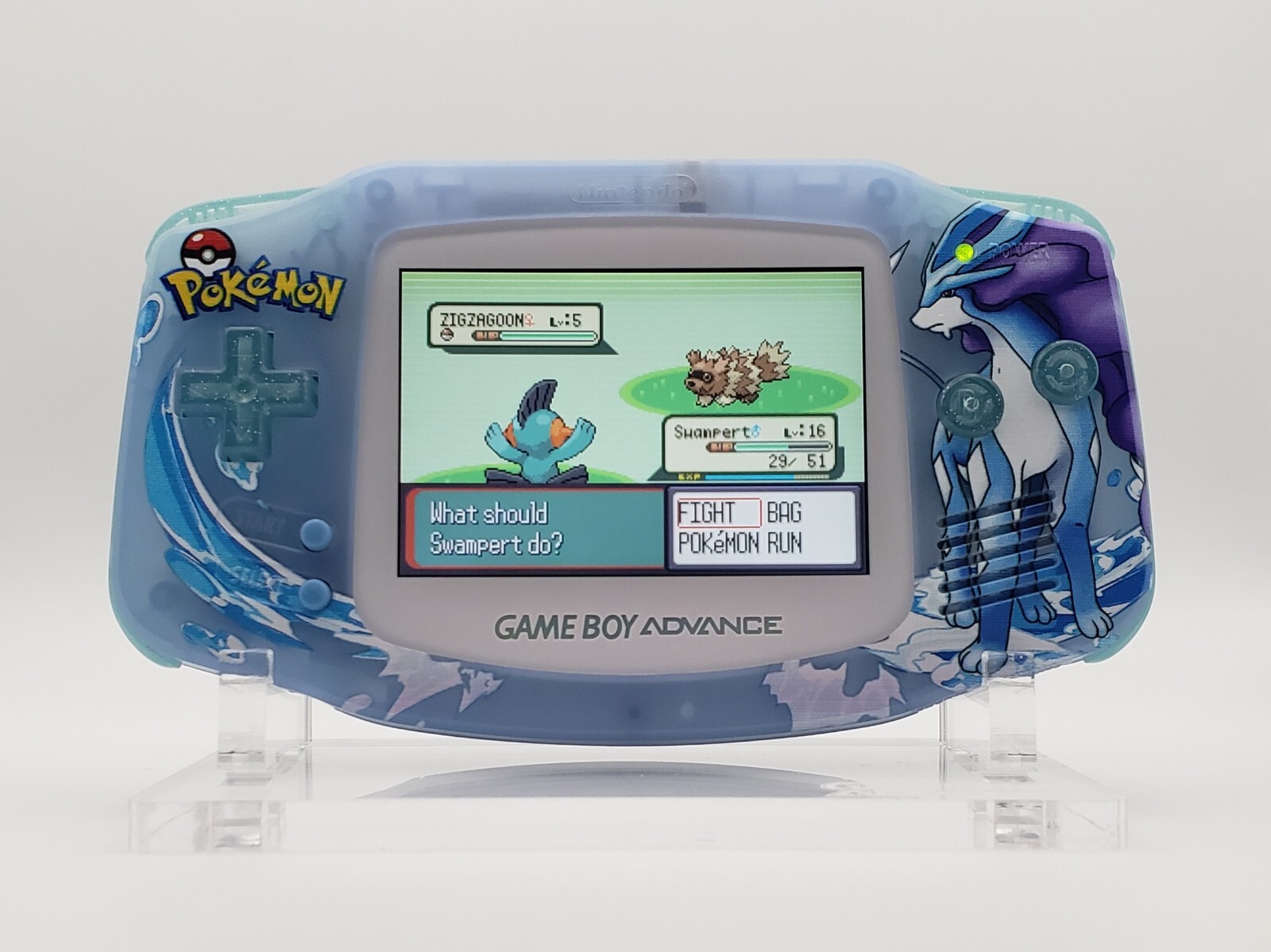 Suicune Game Boy Advance, Funnyplaying Backlit IPS Screen Pokemon Crystal Theme