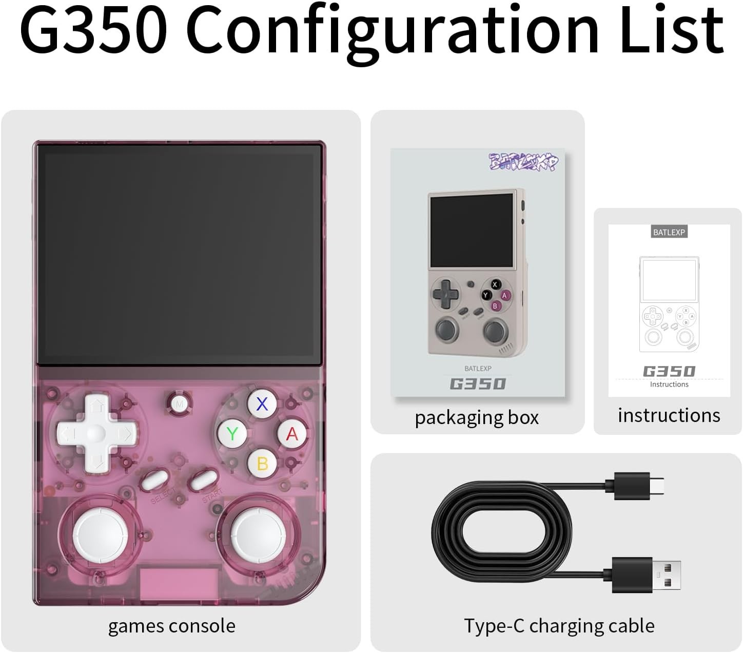 G350 Retro Gaming Console with 3.5″ Display, 3200mAh Battery, Multiplayer Fun