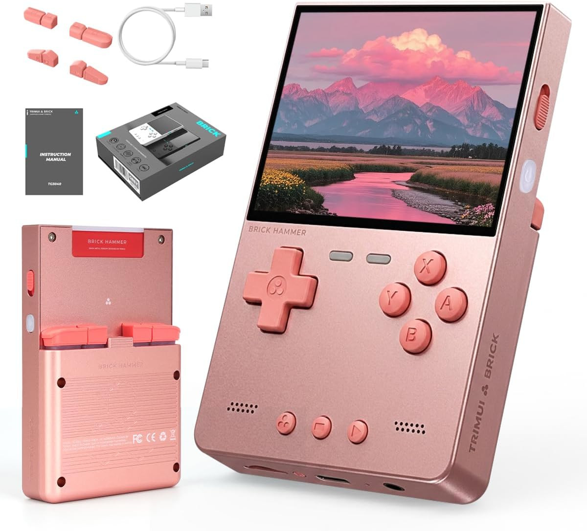 Trimui Brick Hammer Game Consoles,3.2 Inch IPS Screen Classic System and 3000Mah