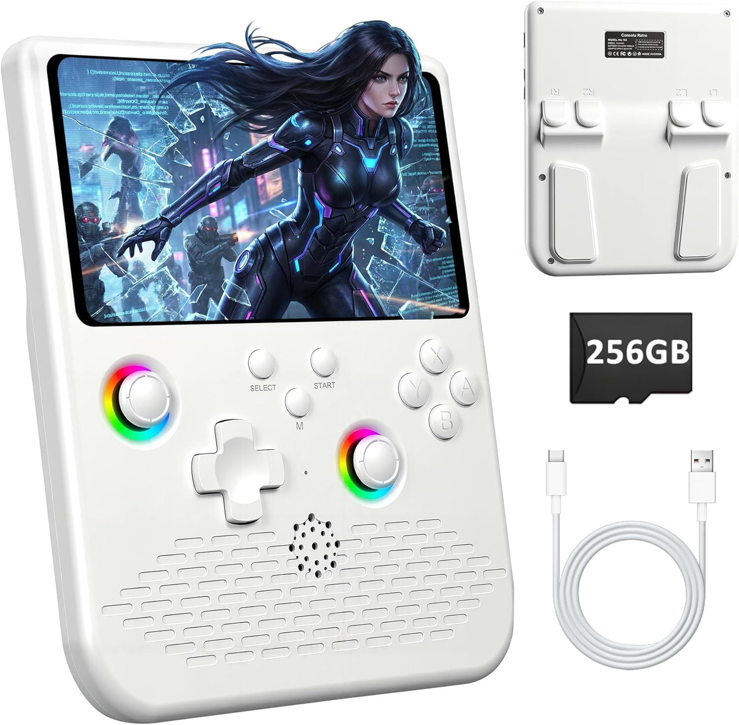 H5 Retro Gaming Console, 5.0 Inch IPS HD Screen Handheld Game Console, 256GB TF
