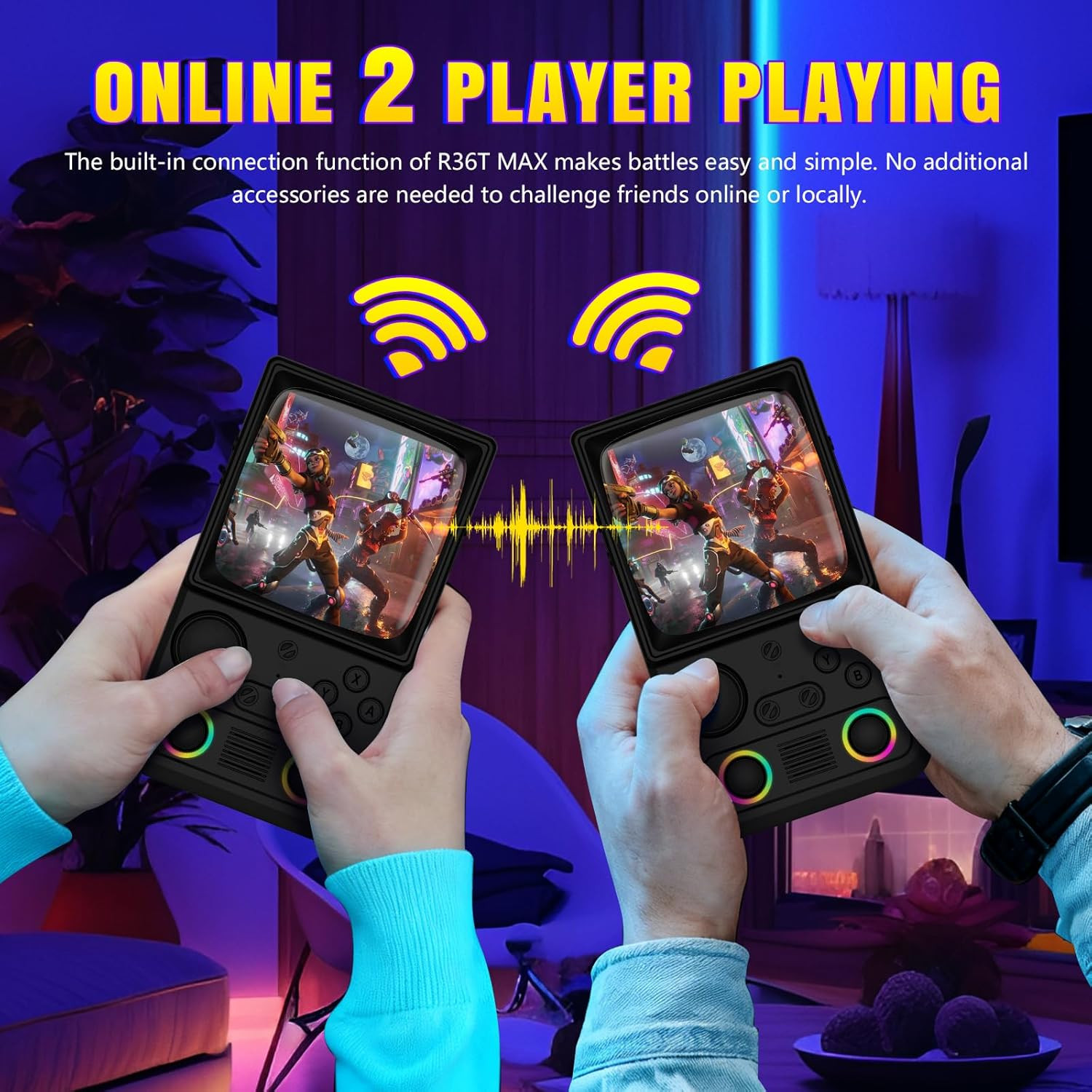 R36TMAX Upgraded Retro Handheld Game Console with 4000Mah Battery, 4.0” IPS Scr