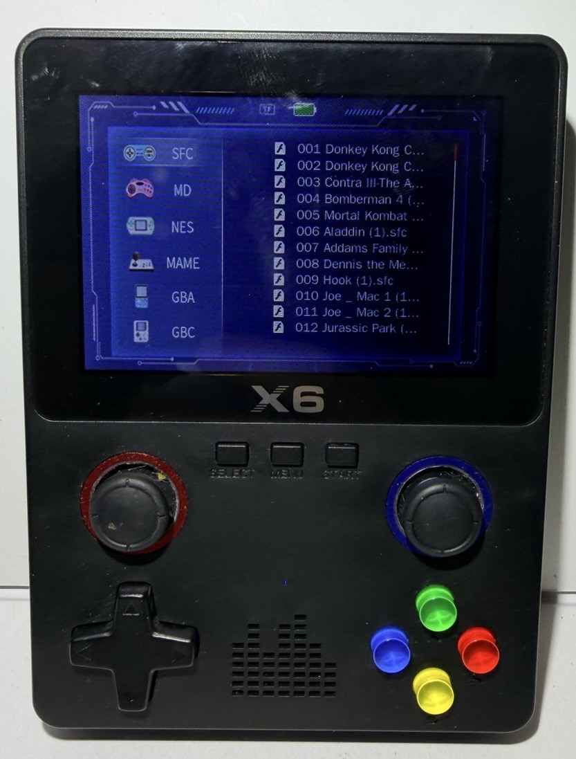 X6 Handheld Retro Gaming Console – 6,320 Built-In Games – TESTED NES/SNES/SEGA/+