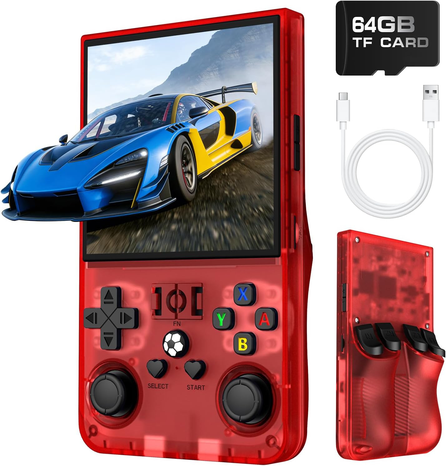 R36MAX Retro Handheld Game Console, Retro Gaming Console with 64G Built-In 18000