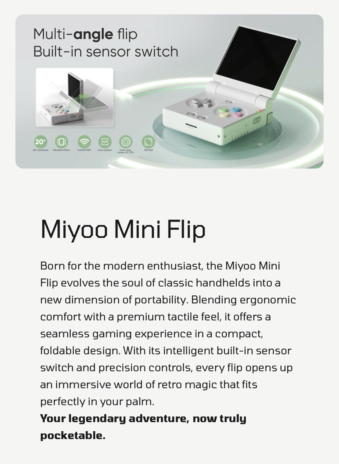 Miyoo Mini Flip Console | Fully Loaded 128GB Onion OS Power On & Play!